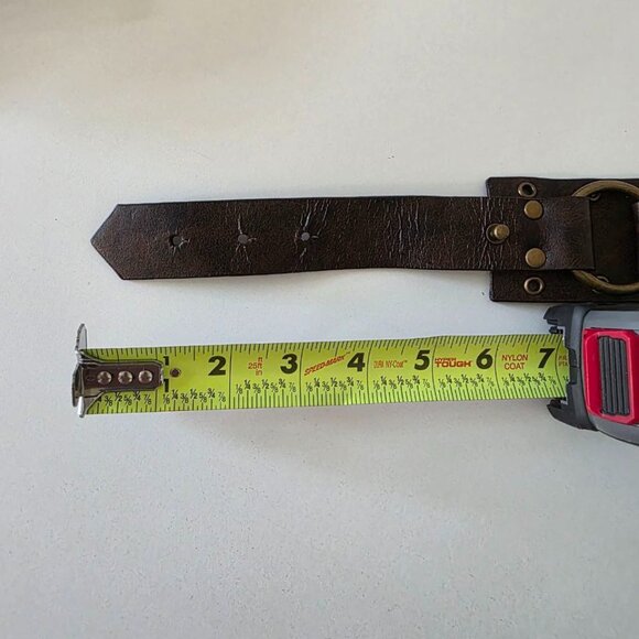 Steve Madden Leather Belt Double-ring Buckle with Stud Details size L SM30759TJ - Picture 10 of 10